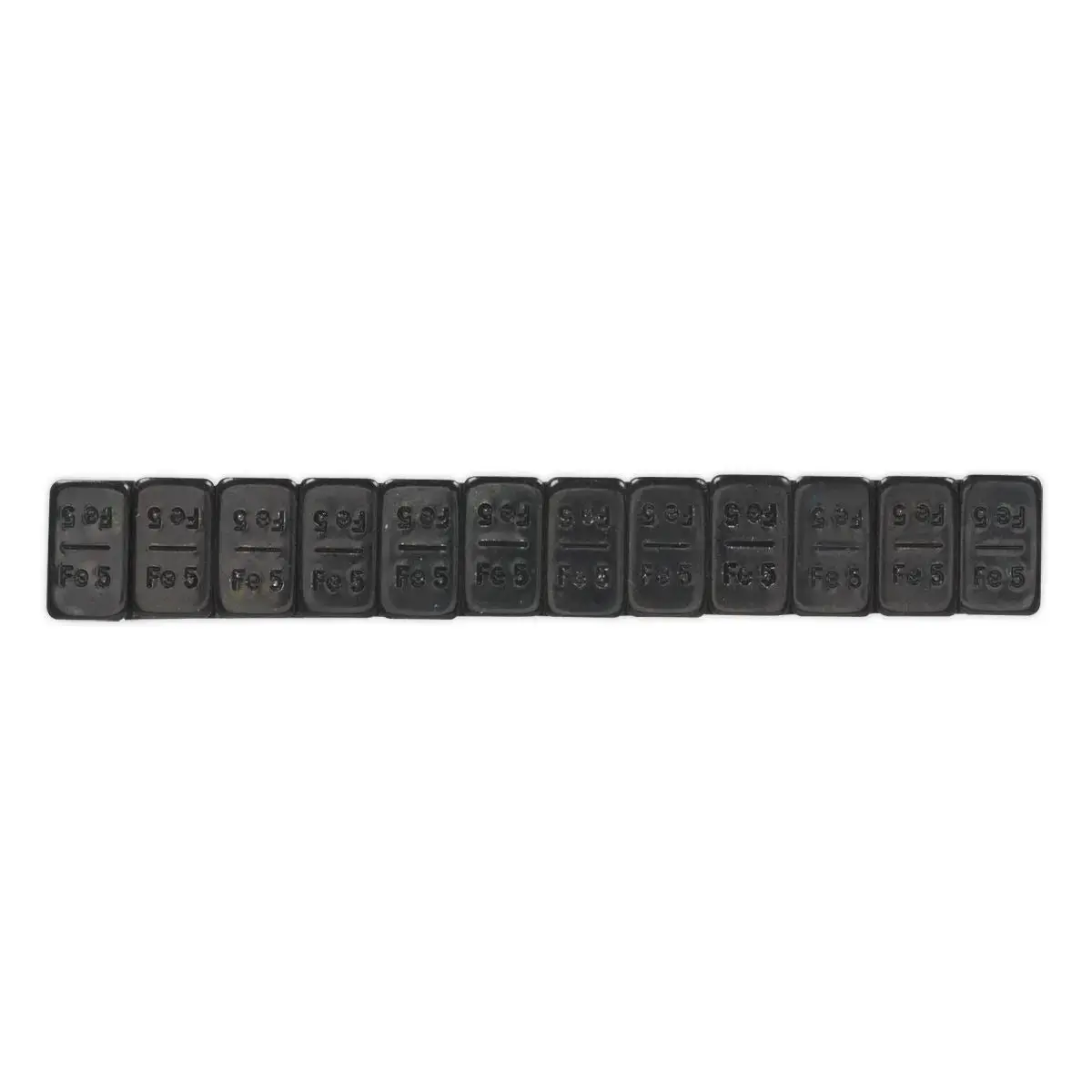Sealey Wheel Weight 5G Adhesive Zinc Plated Steel Black Strip Of 12 Pack Of 50 2