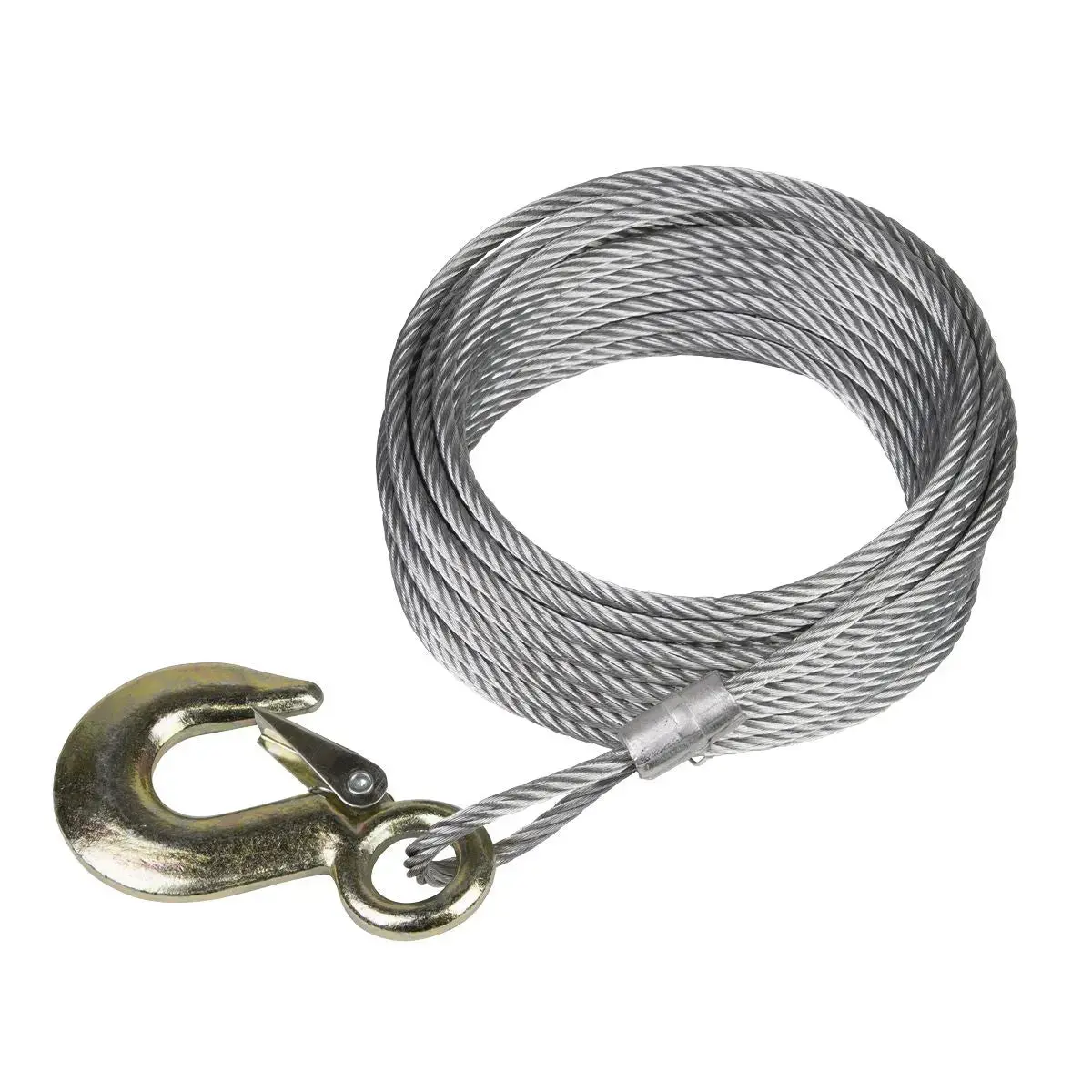 Sealey Winch Cable/Wire Rope Ø5.1Mm X 10M 810Kg Breaking Strength With Forged Hook 1
