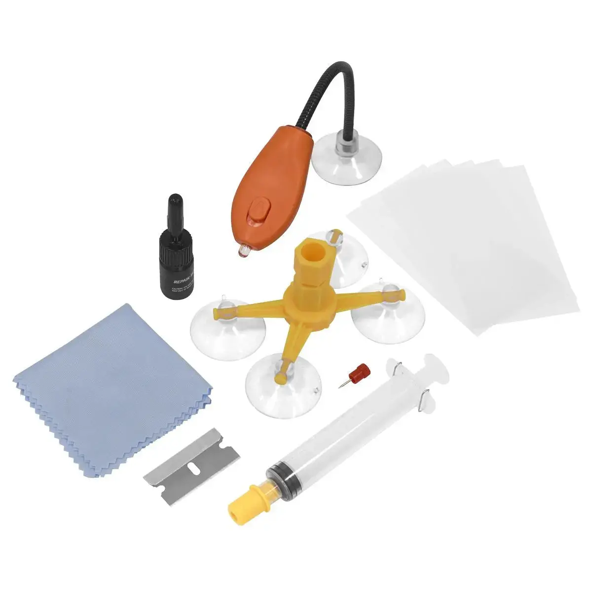 Sealey Windscreen Repair Kit With Uv Light 1
