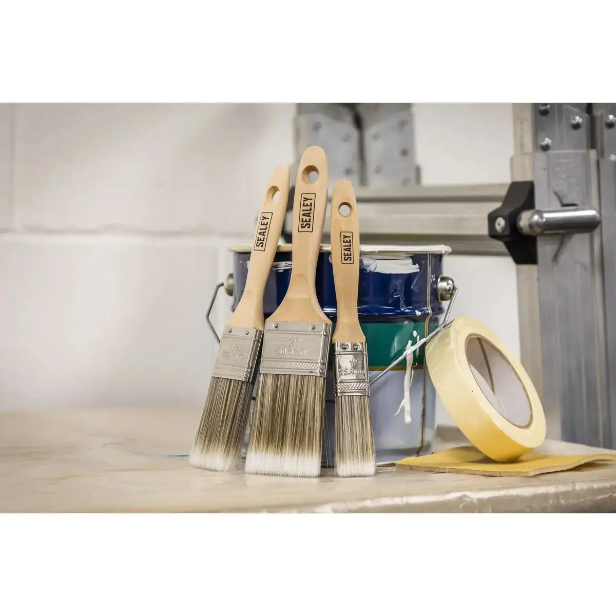 Sealey Wooden Handle Paint Brush Set 3Pc 2