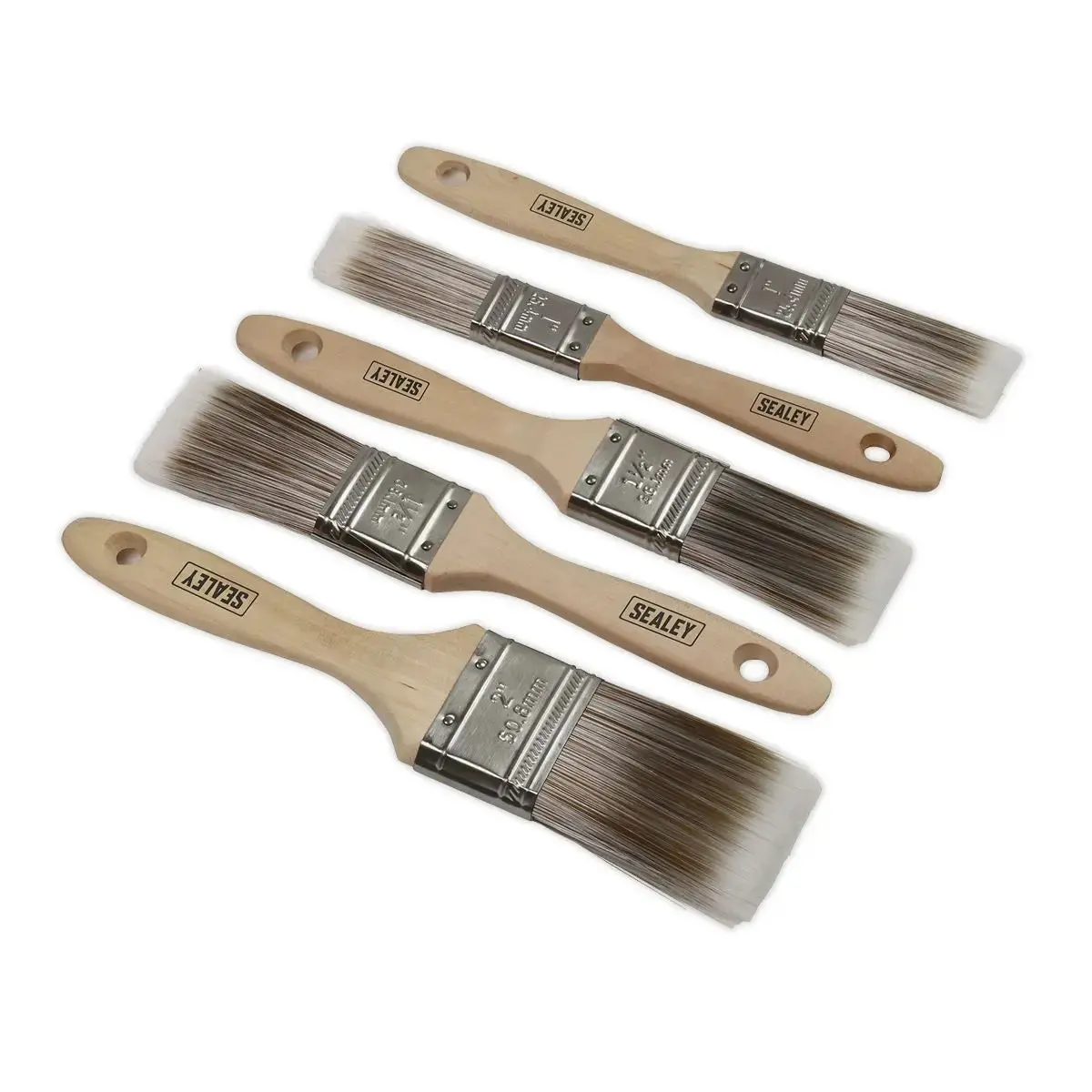 Sealey Wooden Handle Paint Brush Set 5Pc 1