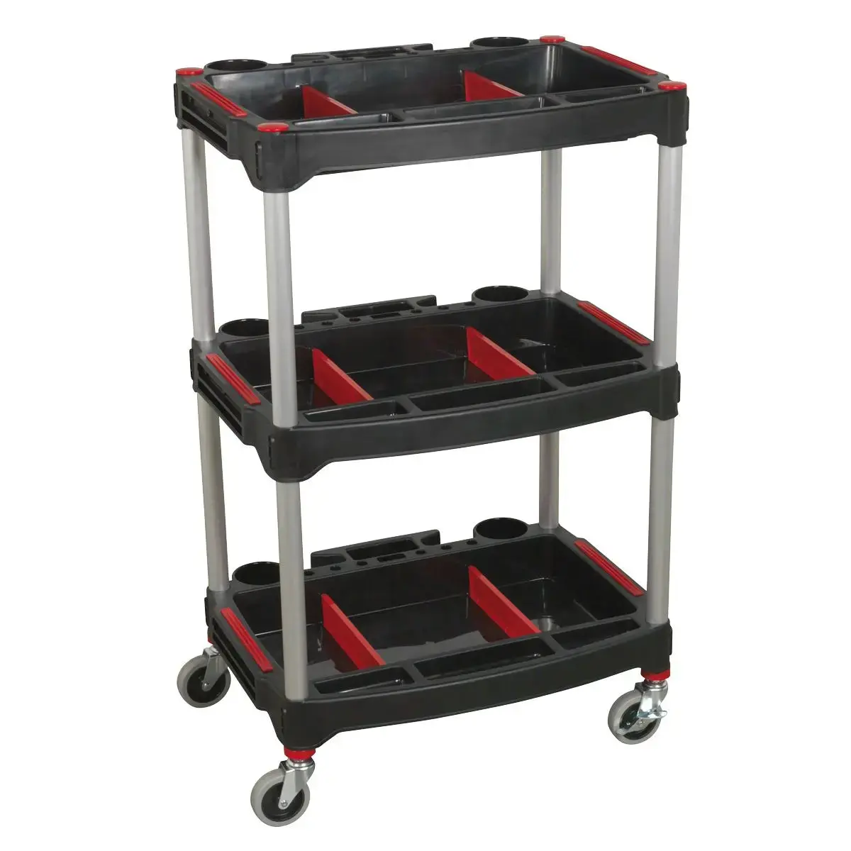 Sealey Workshop Trolley 3-Level Composite With Parts Storage 1