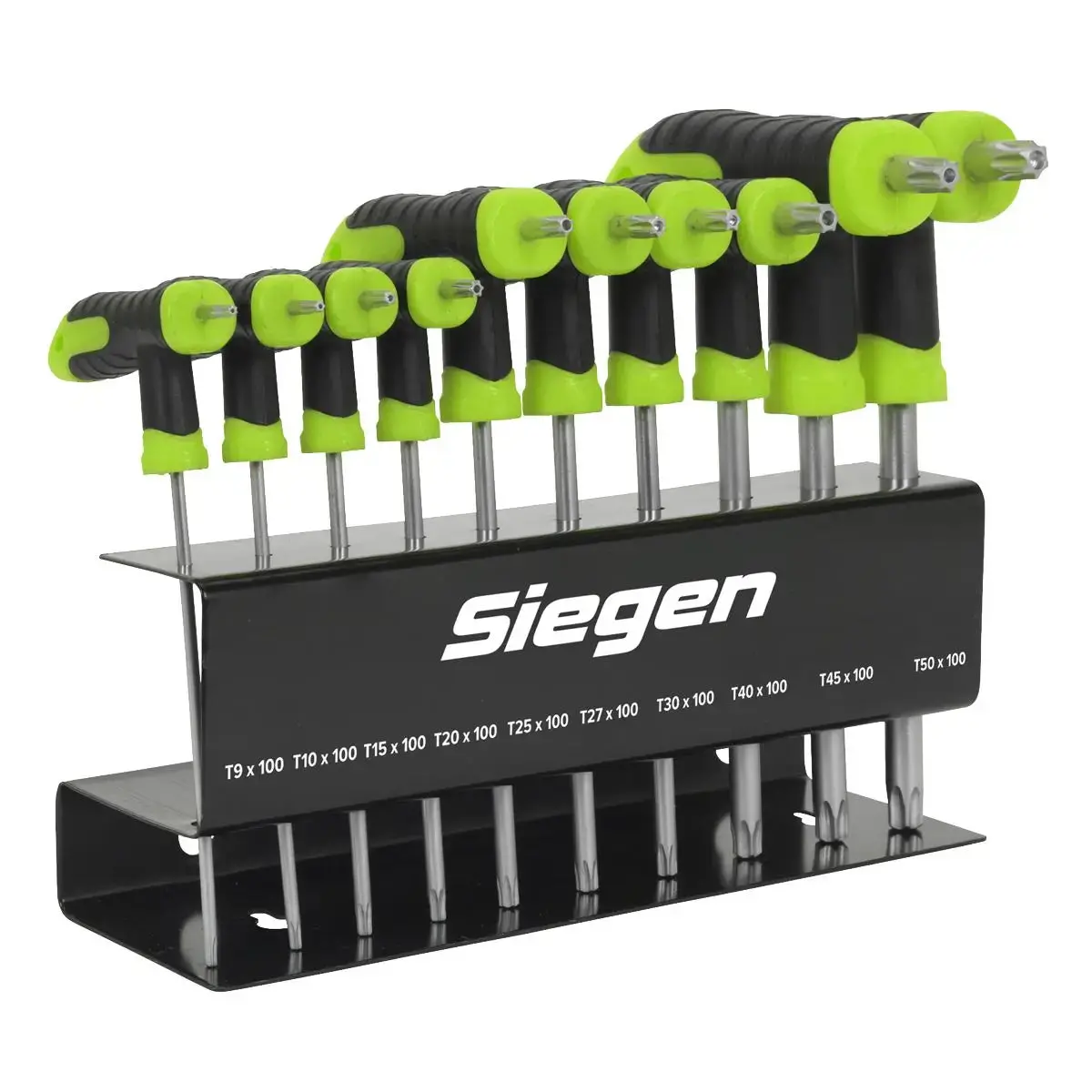 Siegen 10 Piece T-Handle Trx-Star Key Set T9-T50 In Metal Stand Torx Trx 1