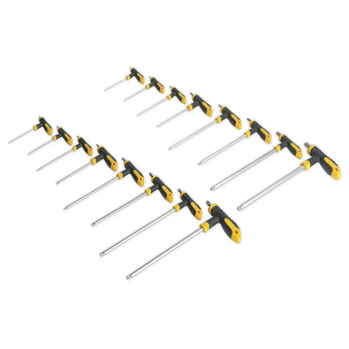 Siegen 16 Piece T-Handle Trx-Star & Hex Key Set Security & Ball End Short Long Shafts 1