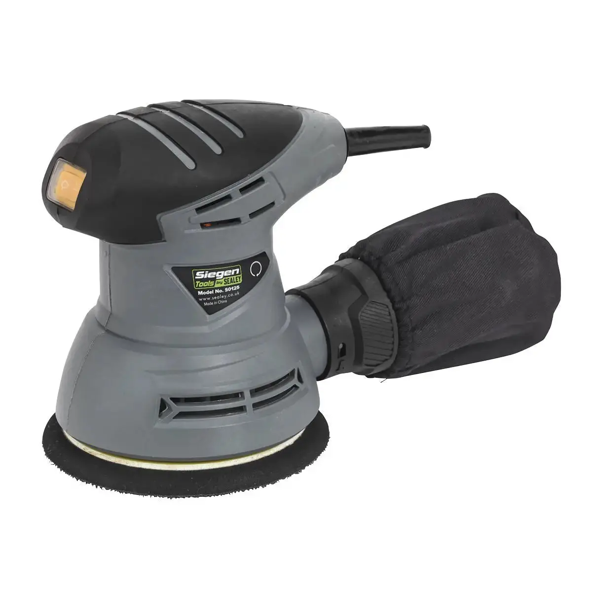 Siegen 230V 125Mm Dual Action Orbital Palm Sander 240W Hook & Loop Backing Pad 1