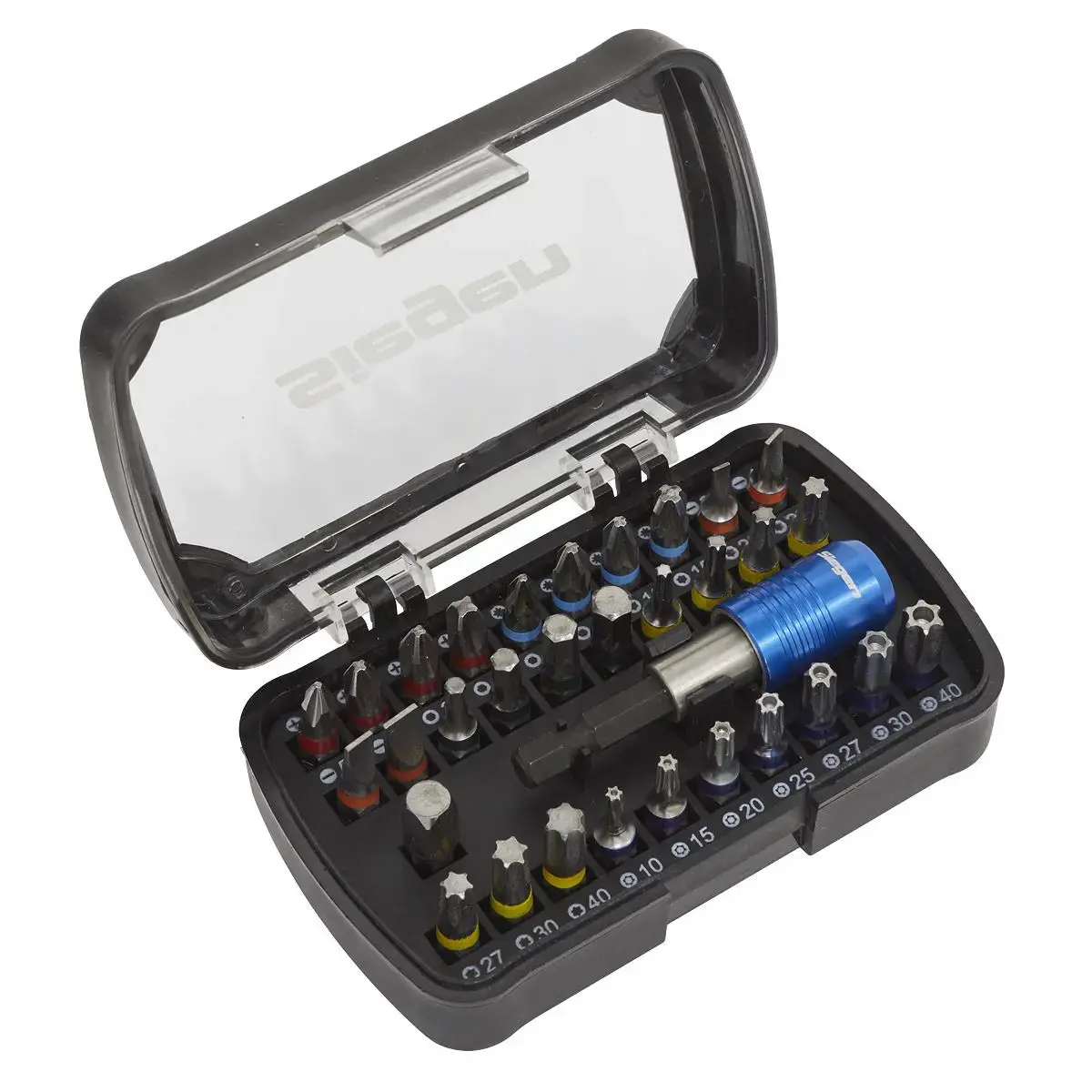Siegen 32 Piece Colour Coded S2 Power Tool Bit Set Pozi Phillips Slotted Hex 1