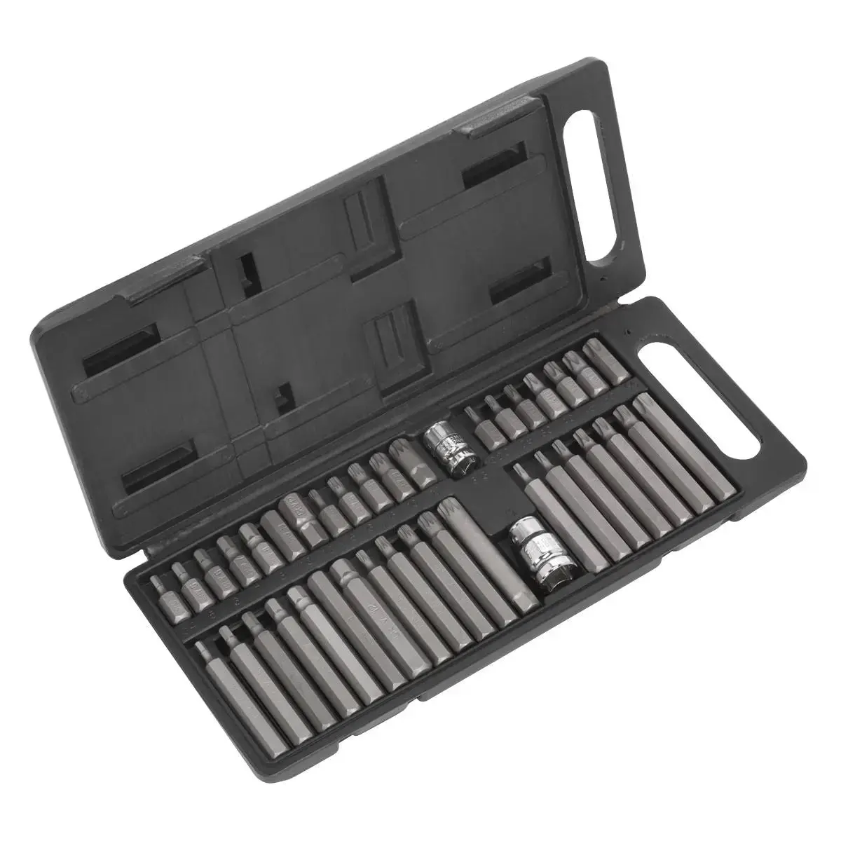 Siegen 40 Piece 3/8" And 1/2" Drive Trx-Star Hex Spline Bit Set In Case 1