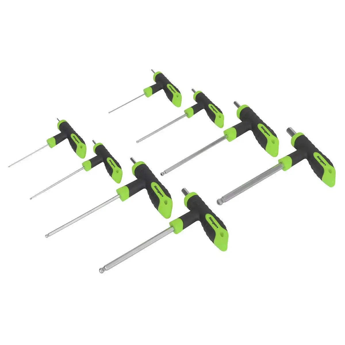 Siegen 8 Piece T-Handle Hex / Ball End Hex Key Set 2-10Mm Wrench Allen Allan Alan 1