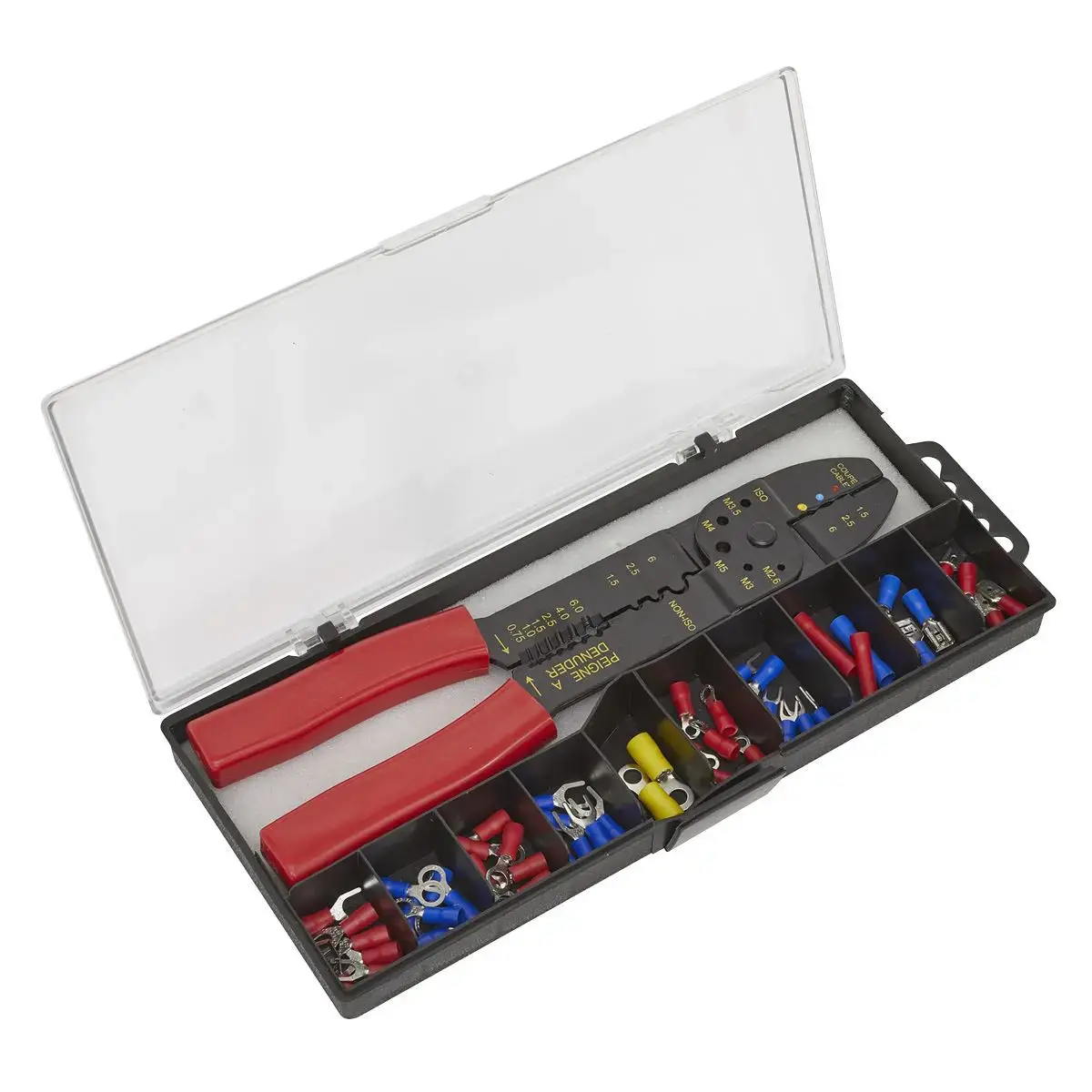 Siegen Crimping Tool Set With Terminals And Connectors In Storage Case 1