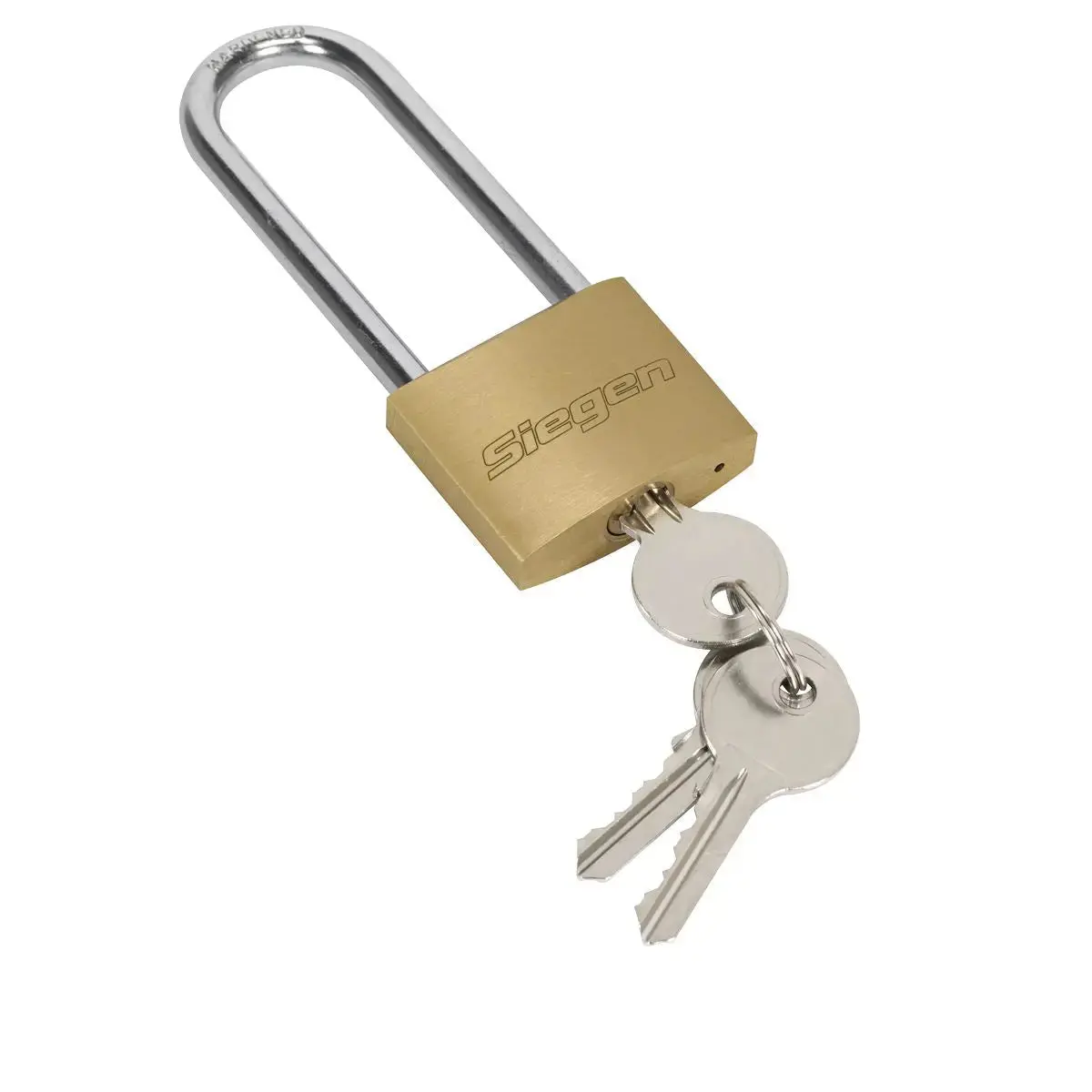 Siegen By Sealey Brass Body Padlock With Brass Cylinder Long Shackle 40Mm 1