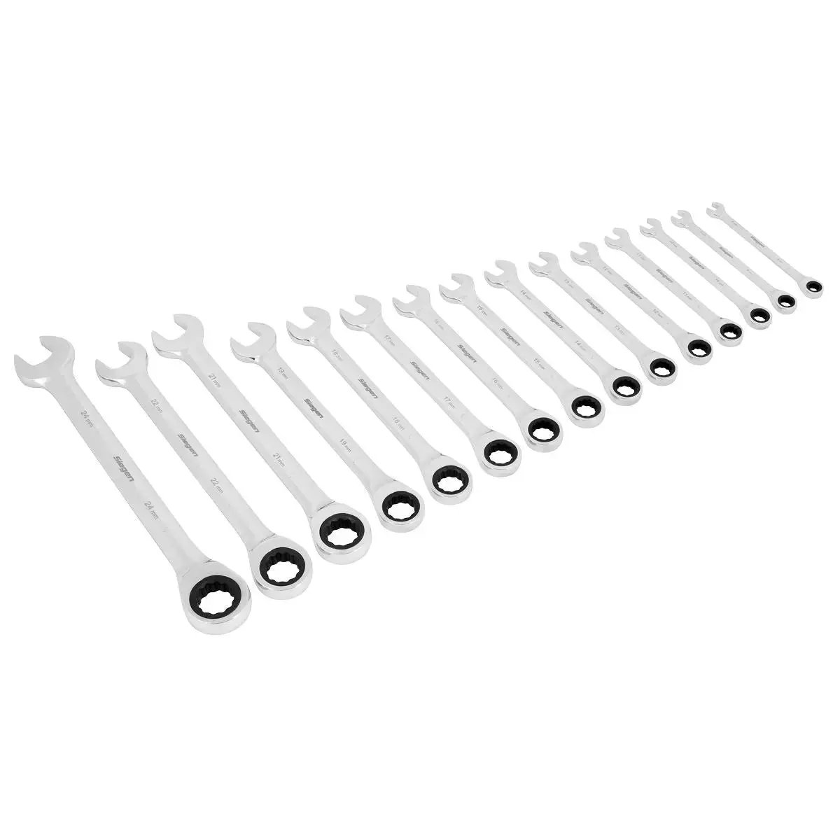 Siegen By Sealey Combination Ratchet Spanner Set 15Pc Metric 1
