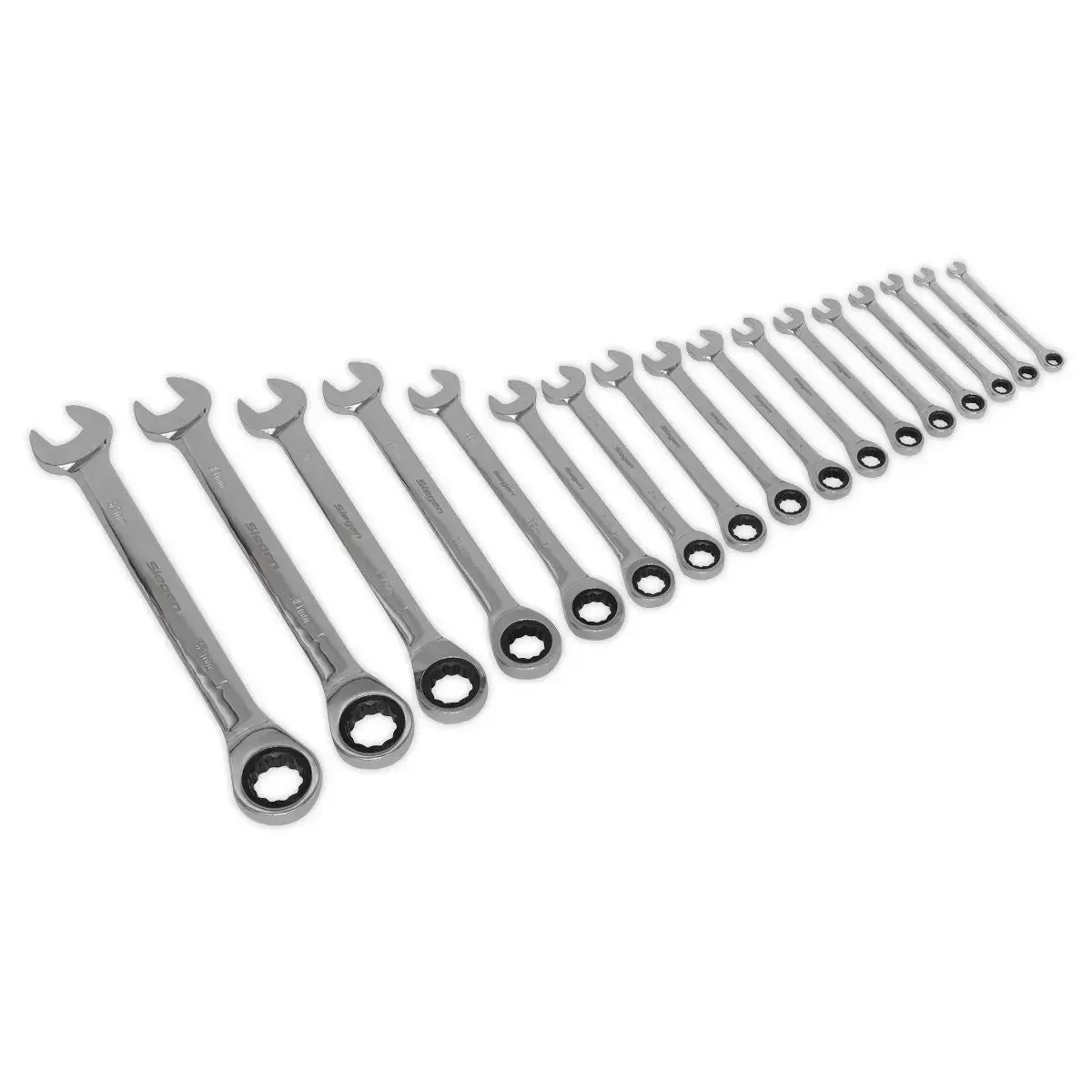 Siegen By Sealey Combination Ratchet Spanner Set 17Pc Metric 1