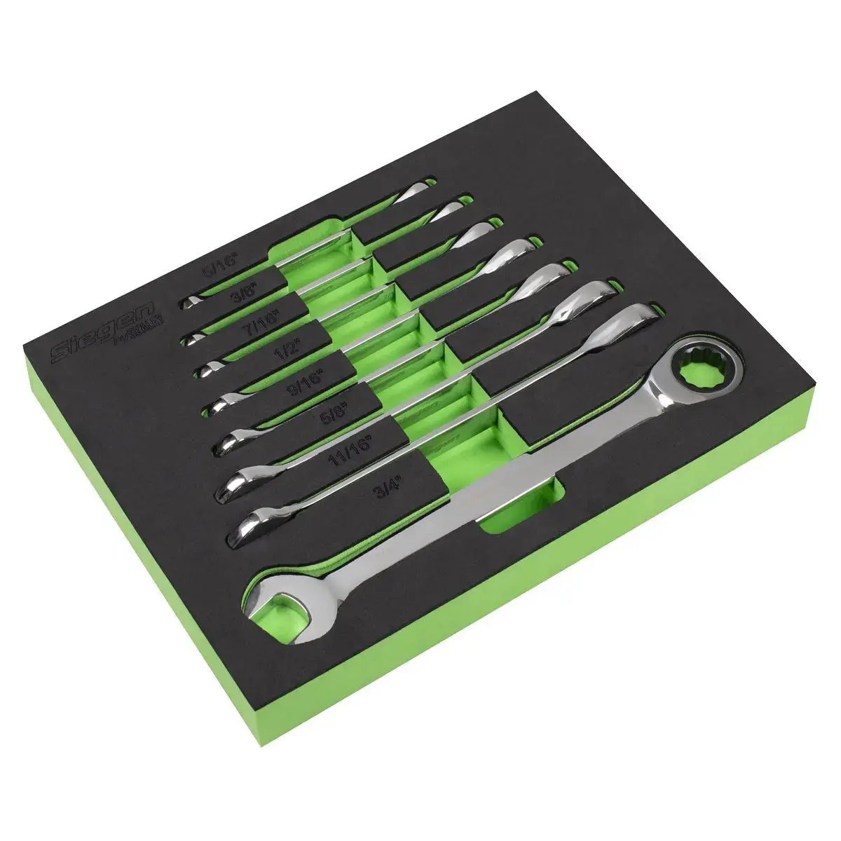 Siegen By Sealey Combination Ratchet Spanner Set 8Pc Imperial 1