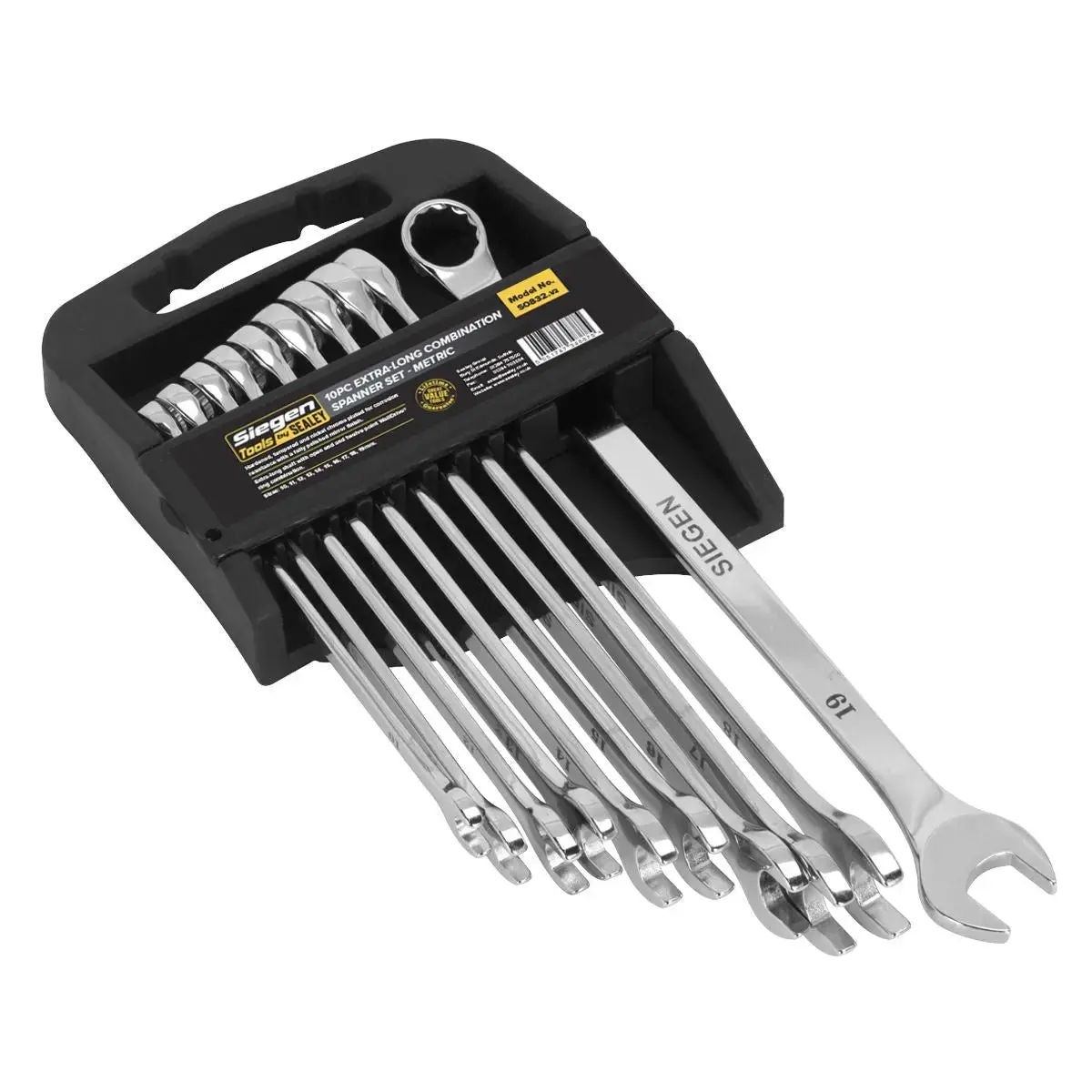 Siegen By Sealey Combination Spanner Set 10Pc Extra-Long Metric 1