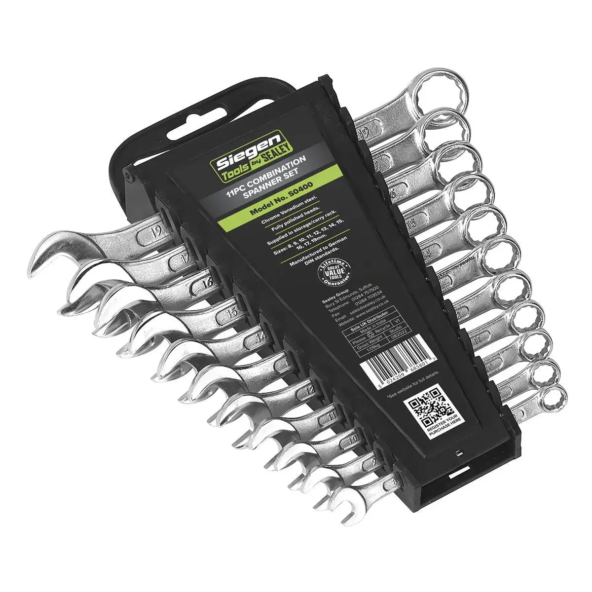 Siegen By Sealey Combination Spanner Set 11Pc Metric 1