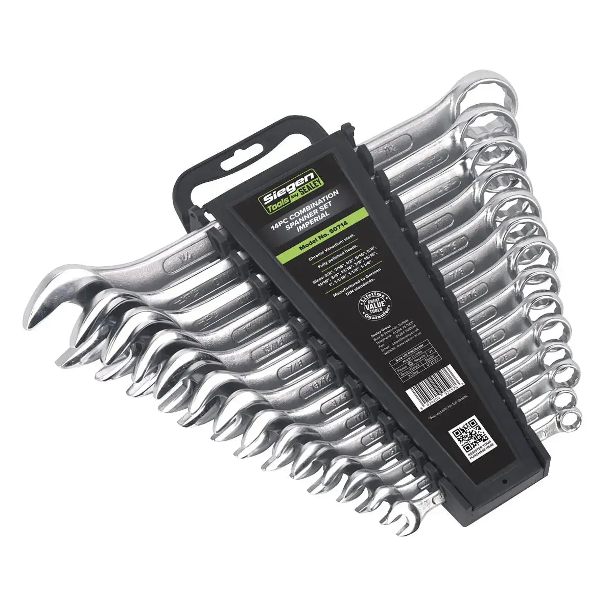Siegen By Sealey Combination Spanner Set 14Pc Imperial 1