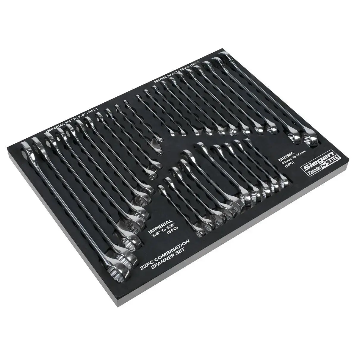Siegen By Sealey Combination Spanner Set 32Pc - Metric/Imperial 1