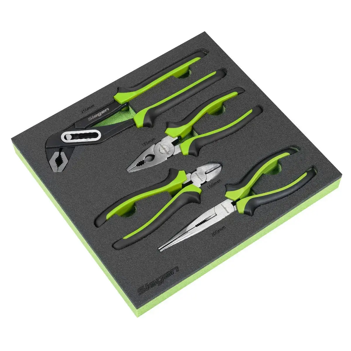 Siegen By Sealey Comfort Grip Pliers Set 4Pc In Eva Foam 1