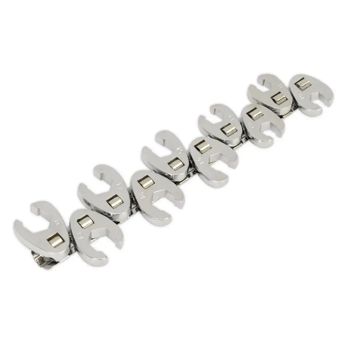 Siegen By Sealey Crow's Foot Wrench Set 10Pc Flare Nut 3/8"Sq Drive Metric 1