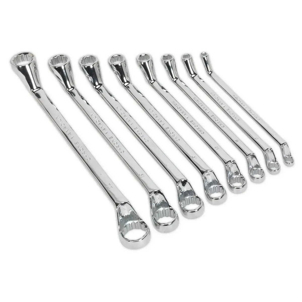Siegen By Sealey Deep Offset Ring Spanner Set 8Pc Metric 1