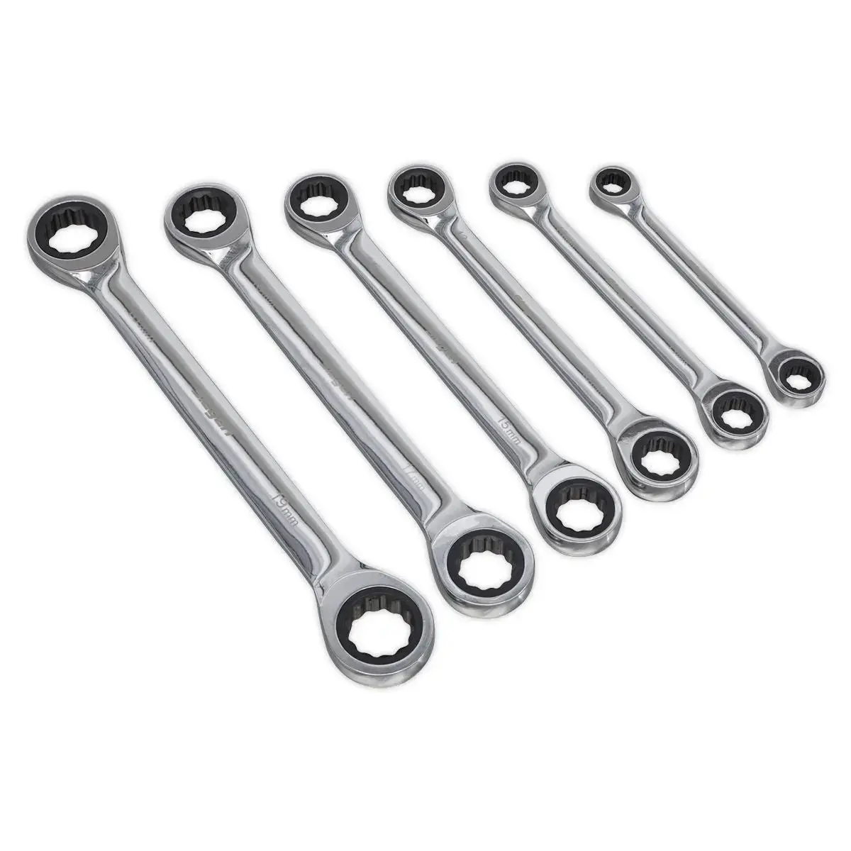 Siegen By Sealey Double End Ratchet Ring Spanner Set 6Pc Metric 1