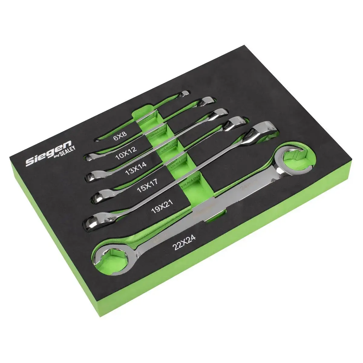 Siegen By Sealey Flare Nut Spanner Set In Eva Foam Tray 6Pc 1