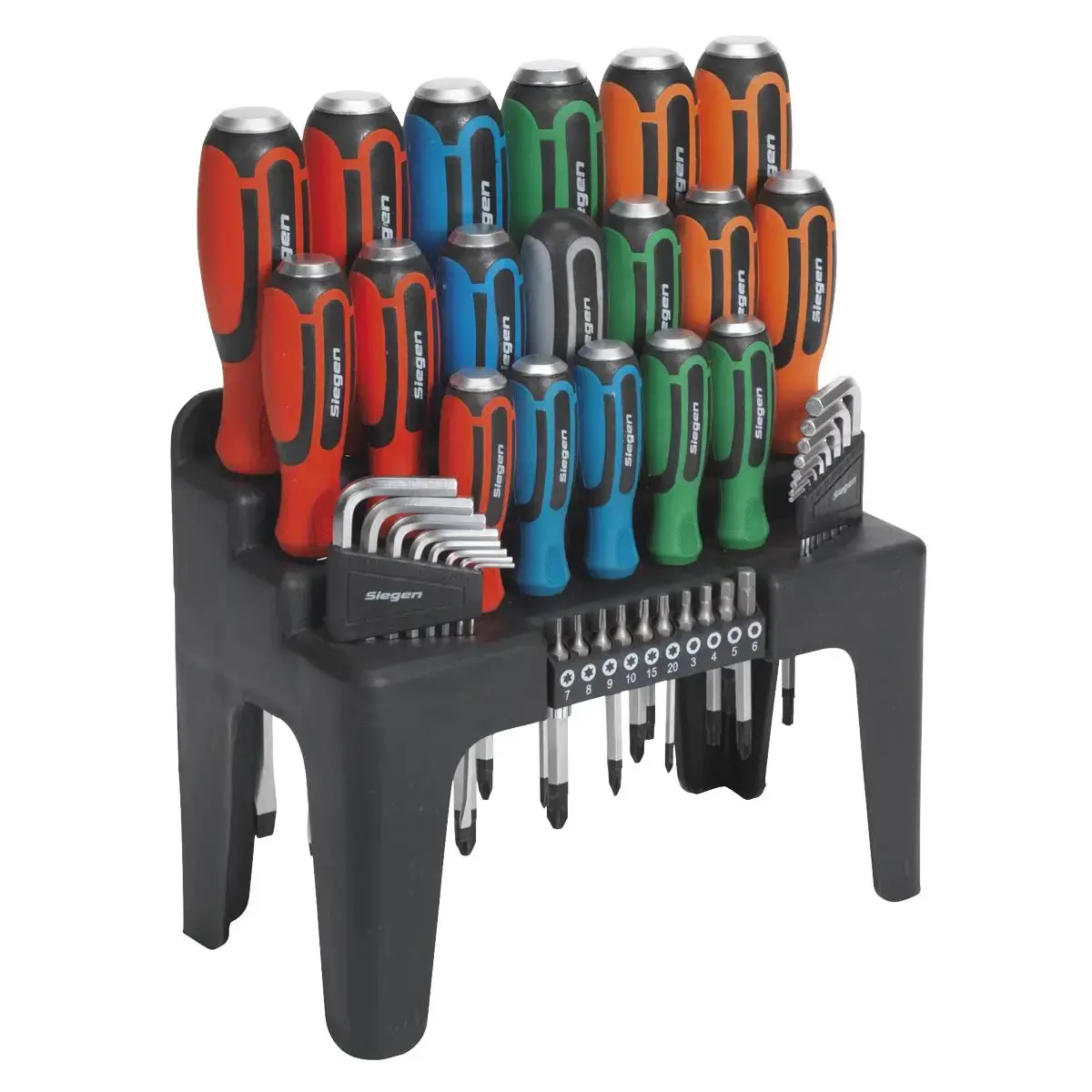 Siegen By Sealey Hammer-Thru Screwdriver, Hex Key & Bit Set 44Pc 1