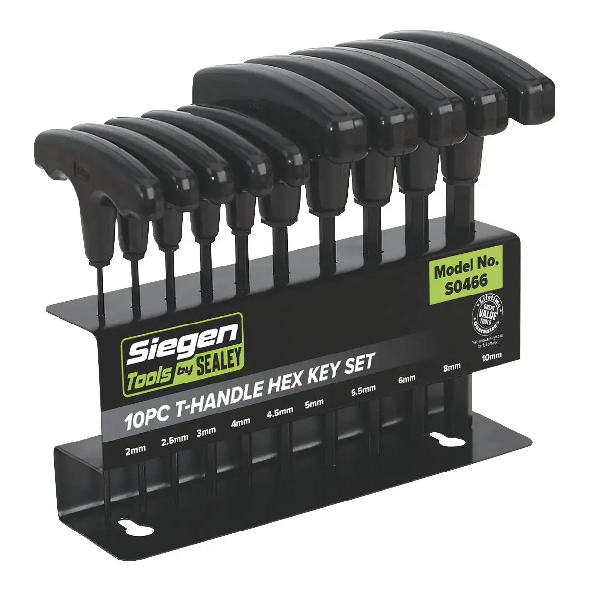 Siegen By Sealey Hex Key Set 10Pc T-Handle - Metric 1