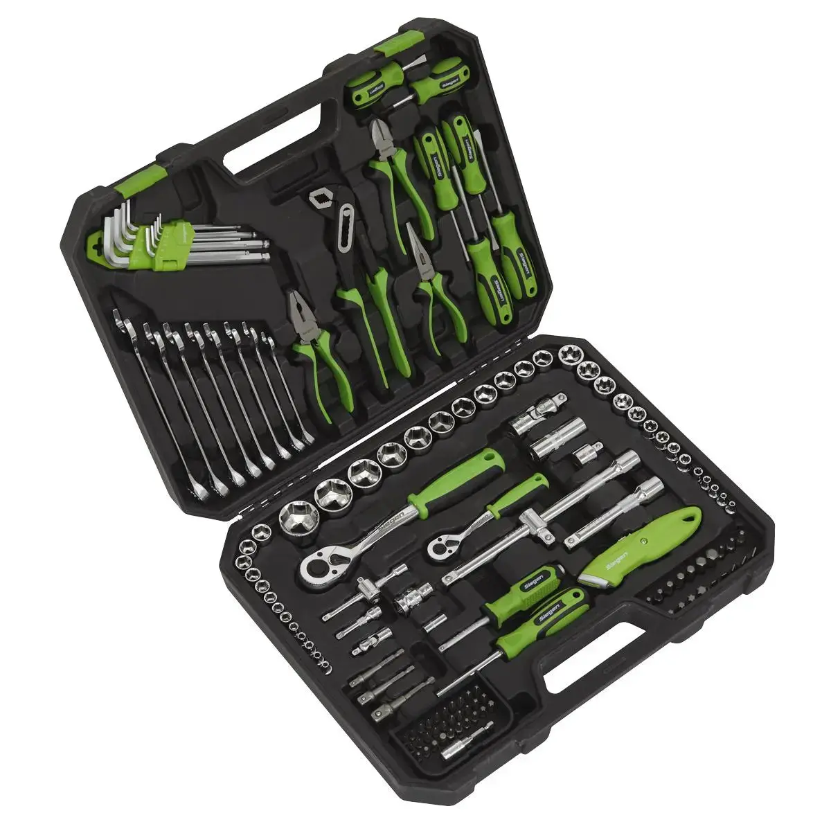 Siegen By Sealey Mechanic's Tool Kit 135 Piece 1/4" 1/2" Drive Sockets Spanners Hex Keys 1