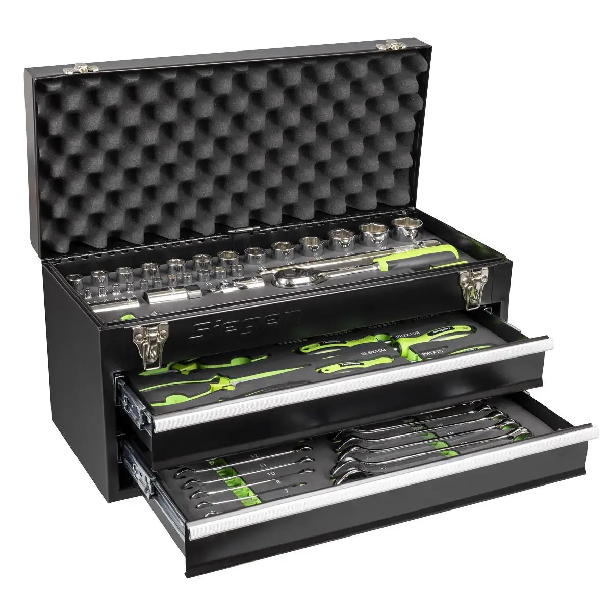 Siegen By Sealey Portable Tool Chest 2 Drawer With 90Pc Tool Kit 1