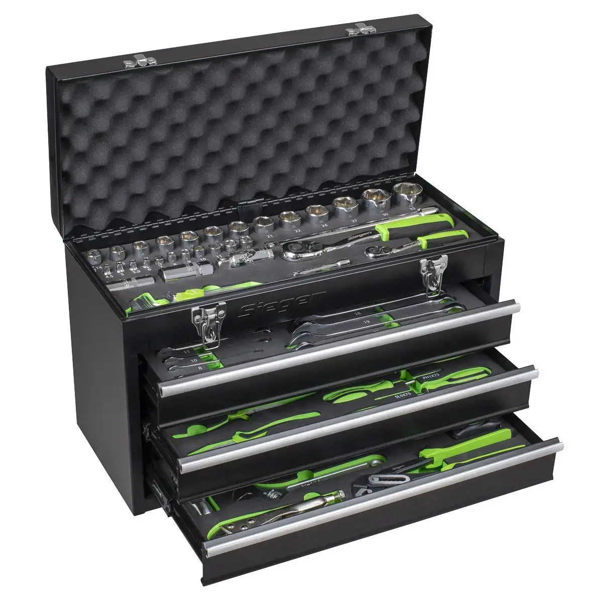 Siegen By Sealey Portable Tool Chest 3 Drawer With 98Pc Tool Kit 1