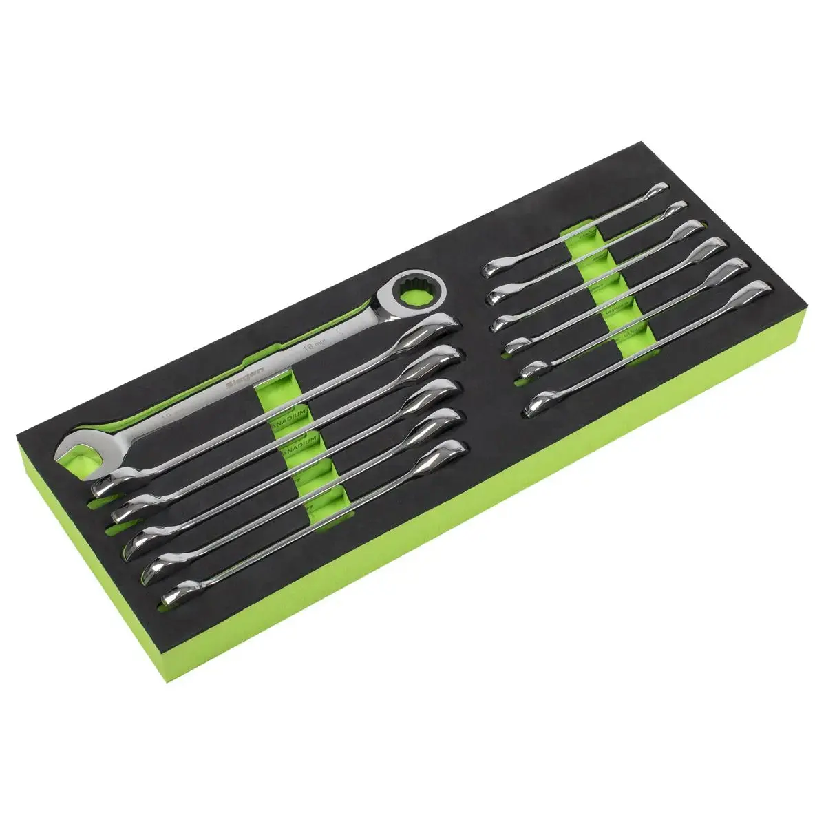 Siegen By Sealey Ratchet Combination Spanner Set 12Pc Metric 1