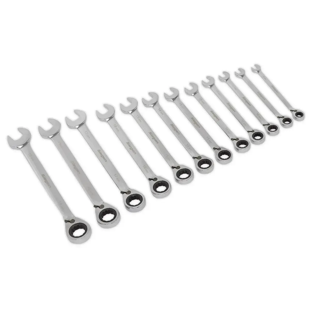 Siegen By Sealey Reversible Ratchet Combination Spanner Set 12Pc Metric 1