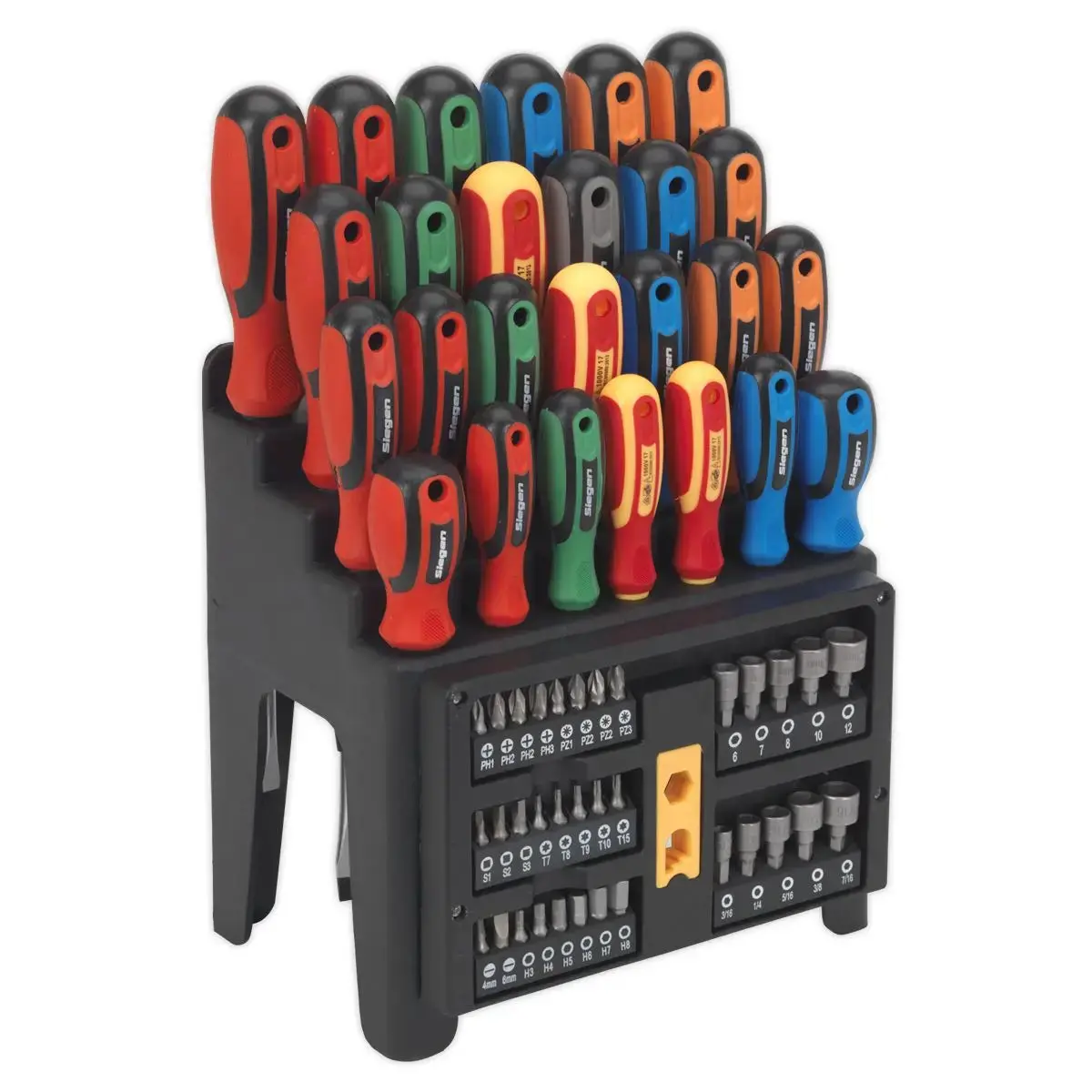 Siegen By Sealey Screwdriver, Bit & Nut Driver Set 61Pc 1