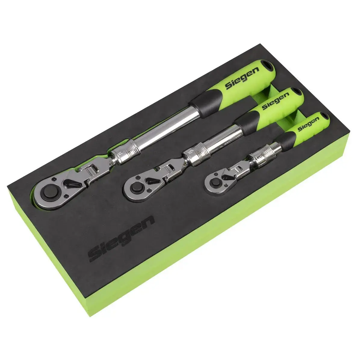 Siegen By Sealey Siegen Extendable Flexi-Head Ratchet Wrench Set 3Pc 1