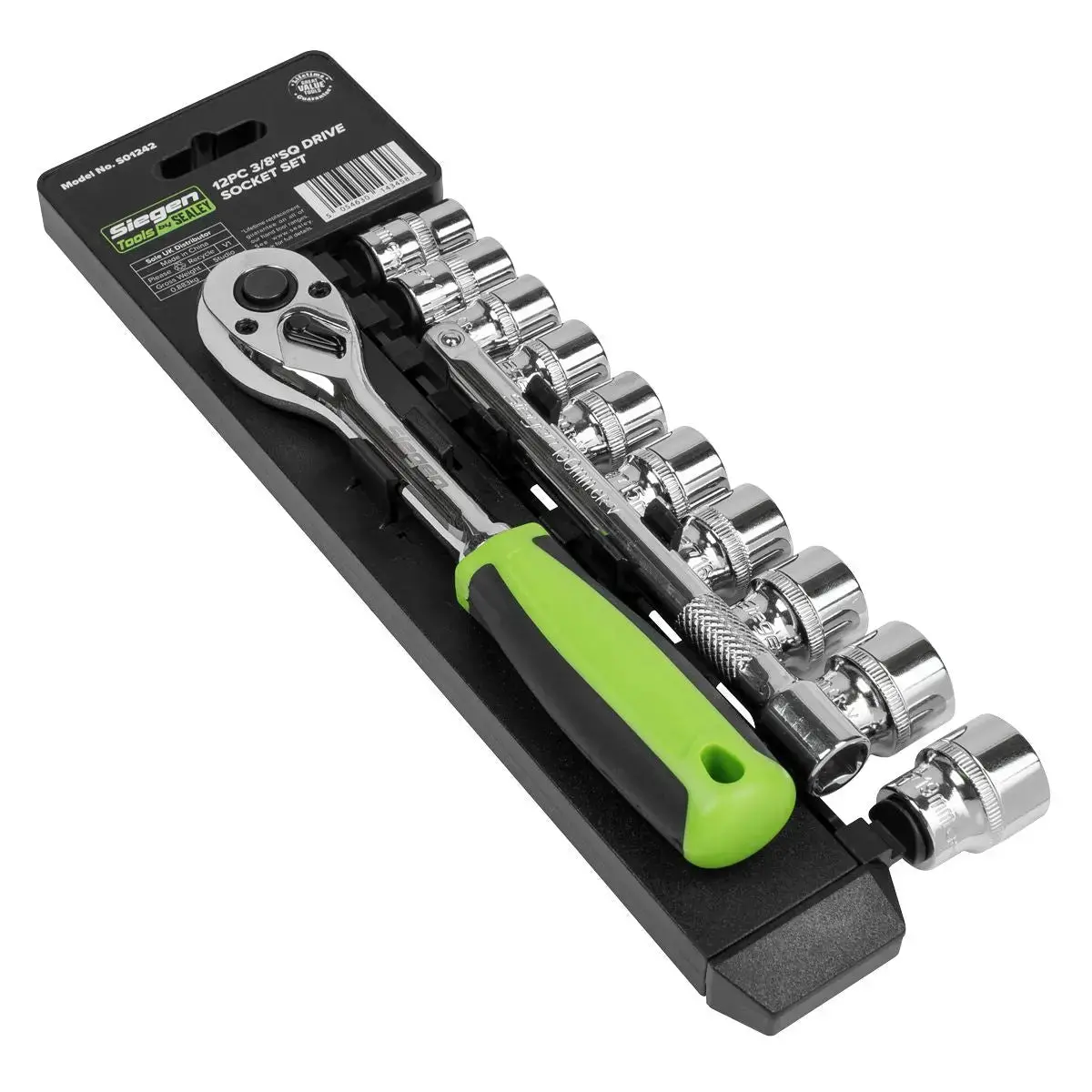 Siegen By Sealey Socket Set 12Pc 3/8"Sq Drive Walldrive® Metric 1