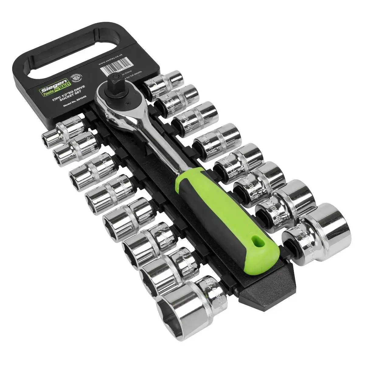 Siegen By Sealey Socket Set 17Pc 1/2"Sq Drive 6Pt Walldrive® Metric 1