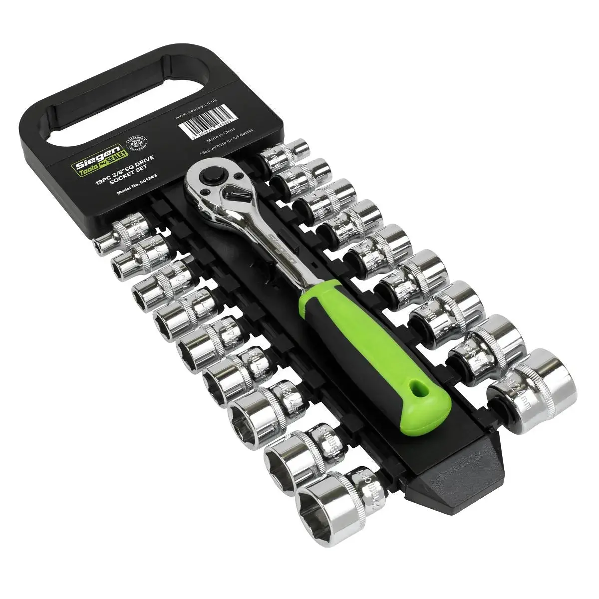 Siegen By Sealey Socket Set 19Pc 3/8"Sq Drive 6Pt Walldrive® Metric 1