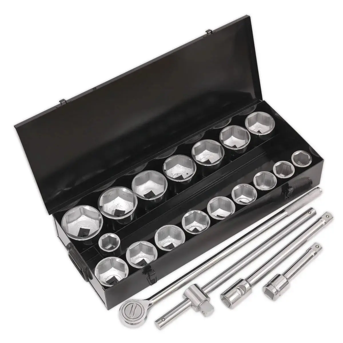 Siegen By Sealey Socket Set 21Pc 1"Sq Drive 6Pt Walldrive® Metric 1