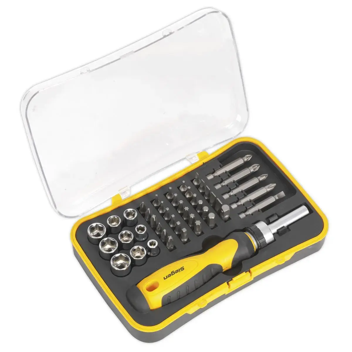 Siegen By Sealey Socket & Bit Set 45Pc Ratchet Screwdriver 1