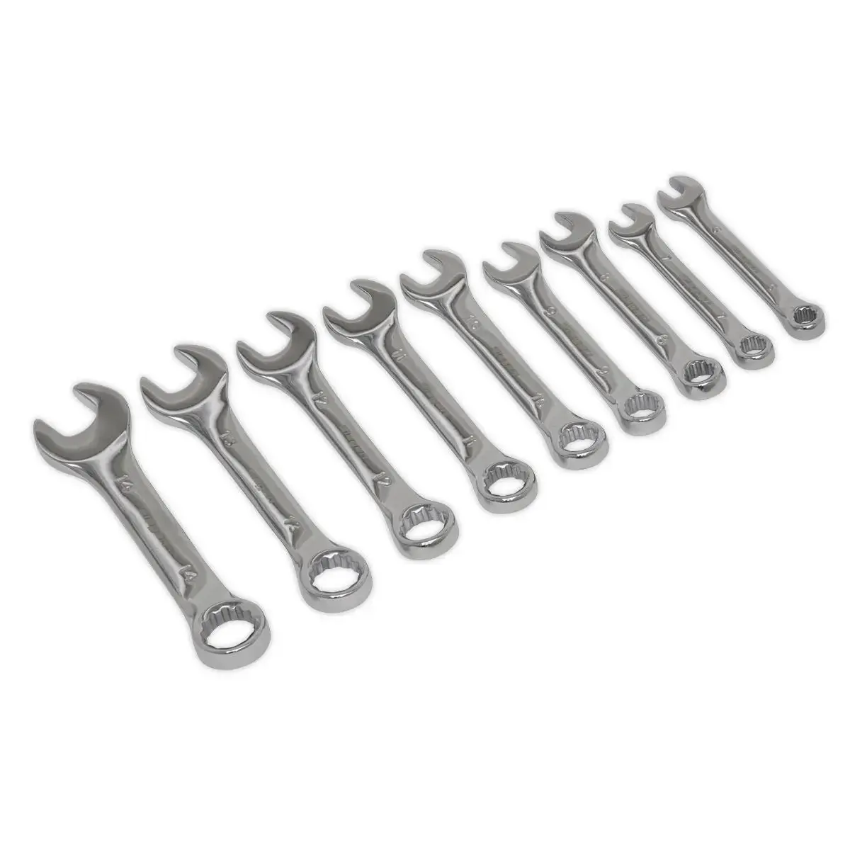 Siegen By Sealey Stubby Combination Spanner Set 9Pc - Metric 1