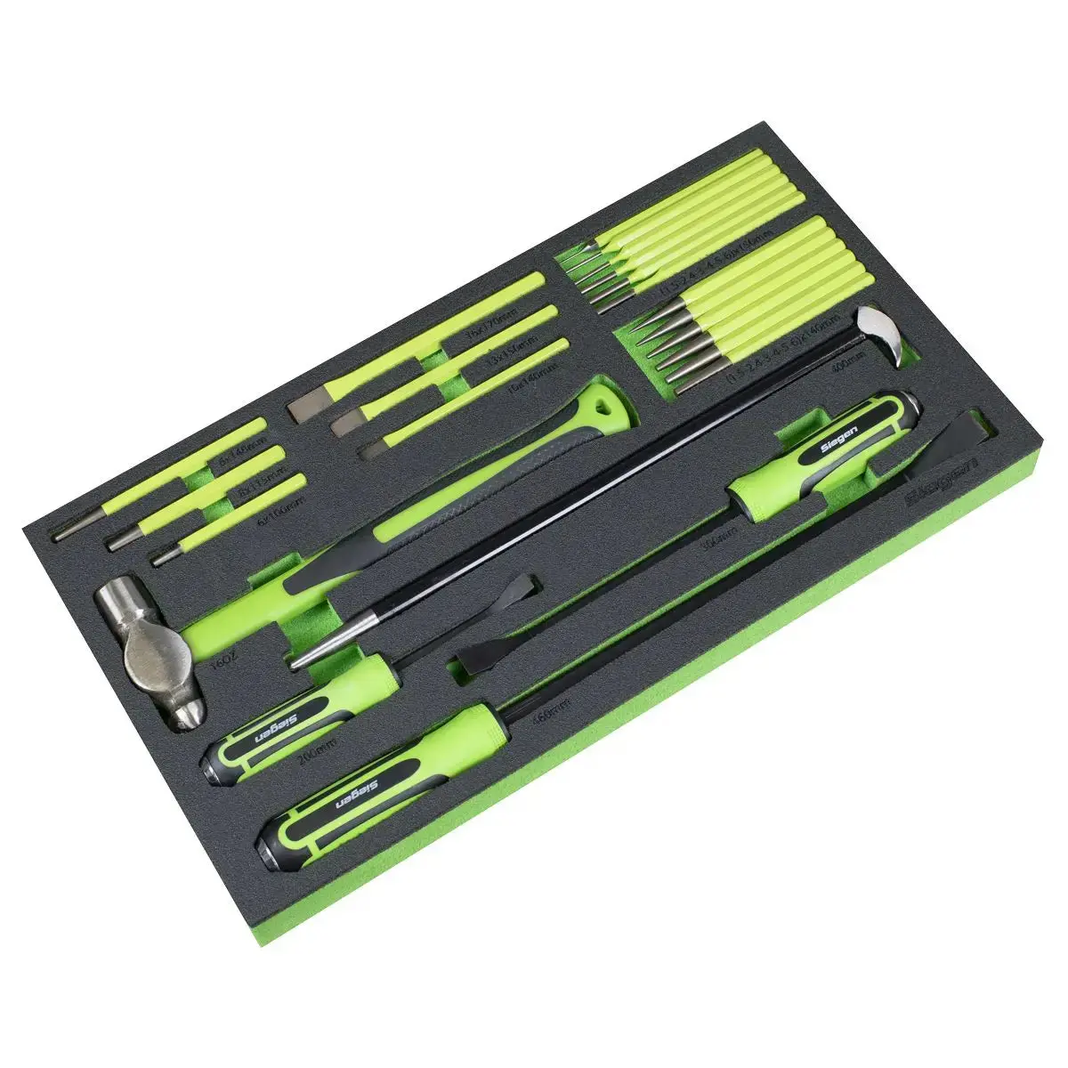 Siegen By Sealey Tool Tray With Pry Bar, Hammer & Punch Set 23Pc 1