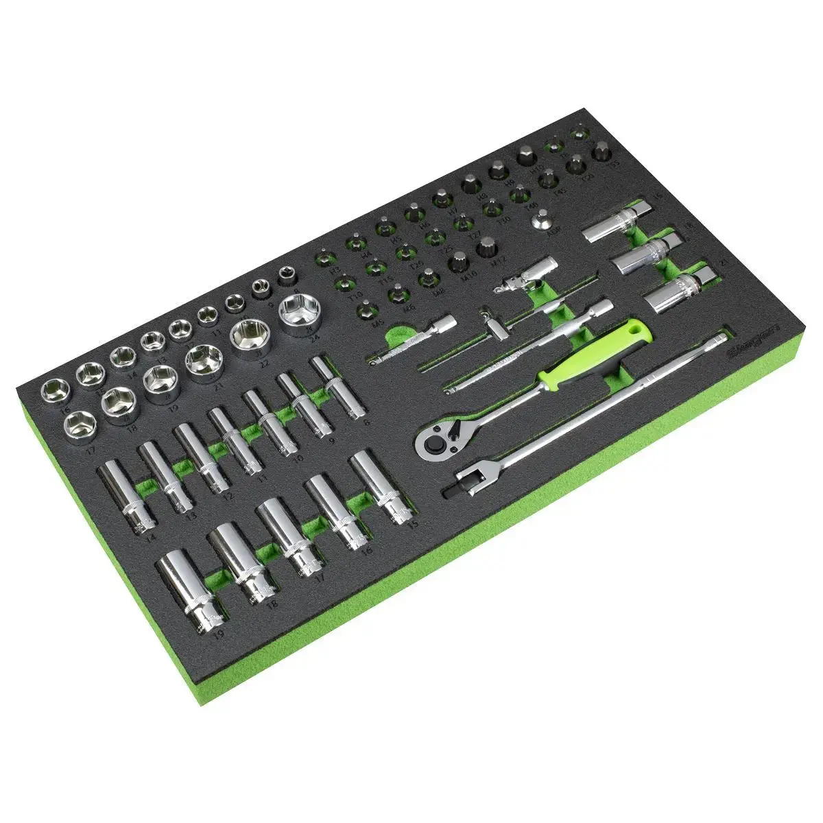 Siegen By Sealey Tool Tray With Socket Set 62Pc 3/8"Sq Drive Metric 1