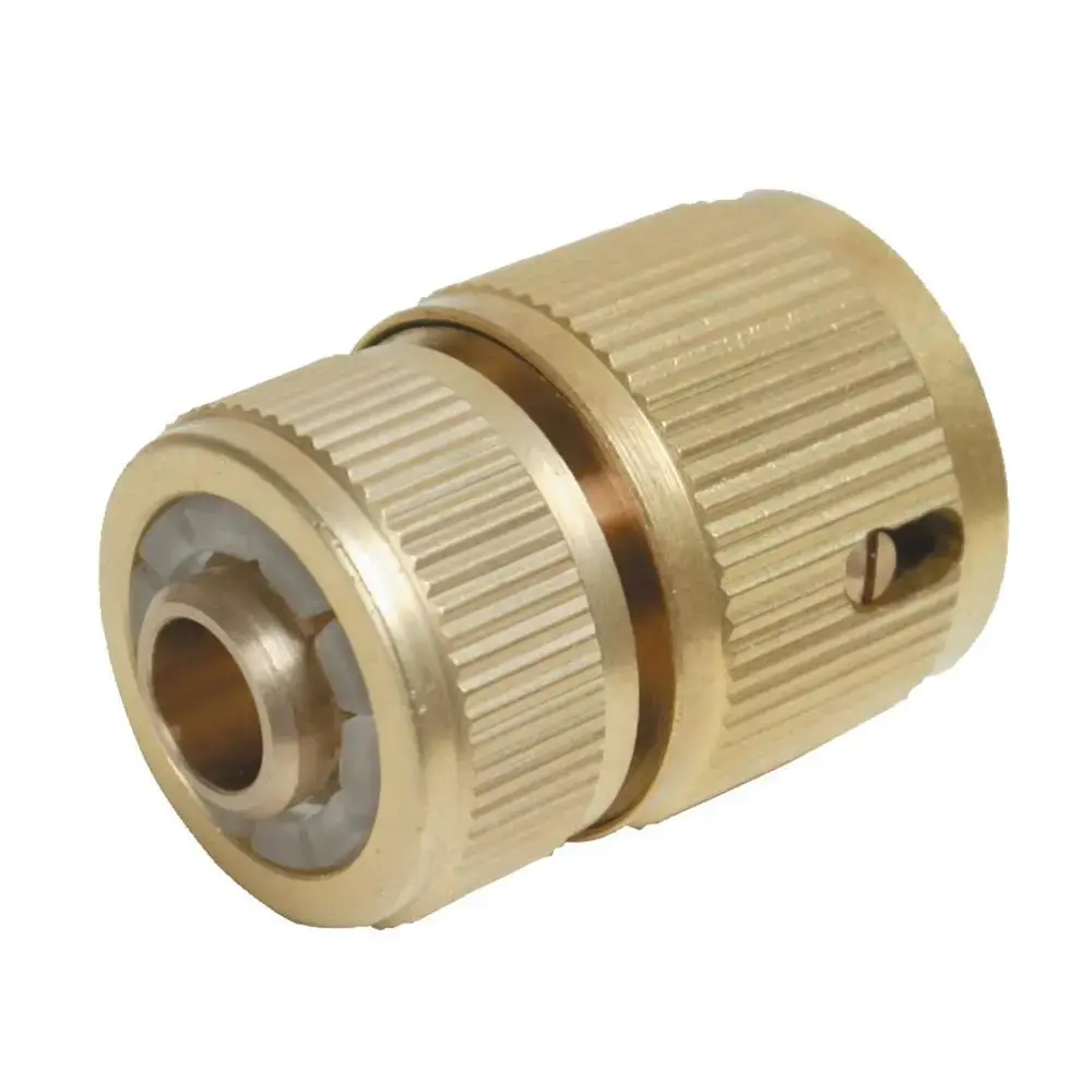 Silverline 1/2" Auto Stop Brass Quick Garden Hose Connector Female 1