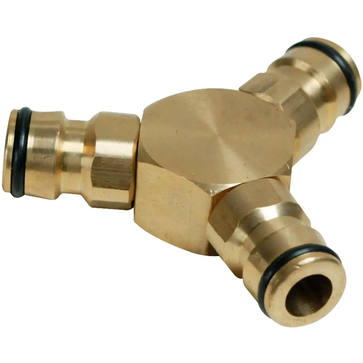 Silverline 1/2" Brass 3 Way Male Connector Quick Connect Gardening Tap 1