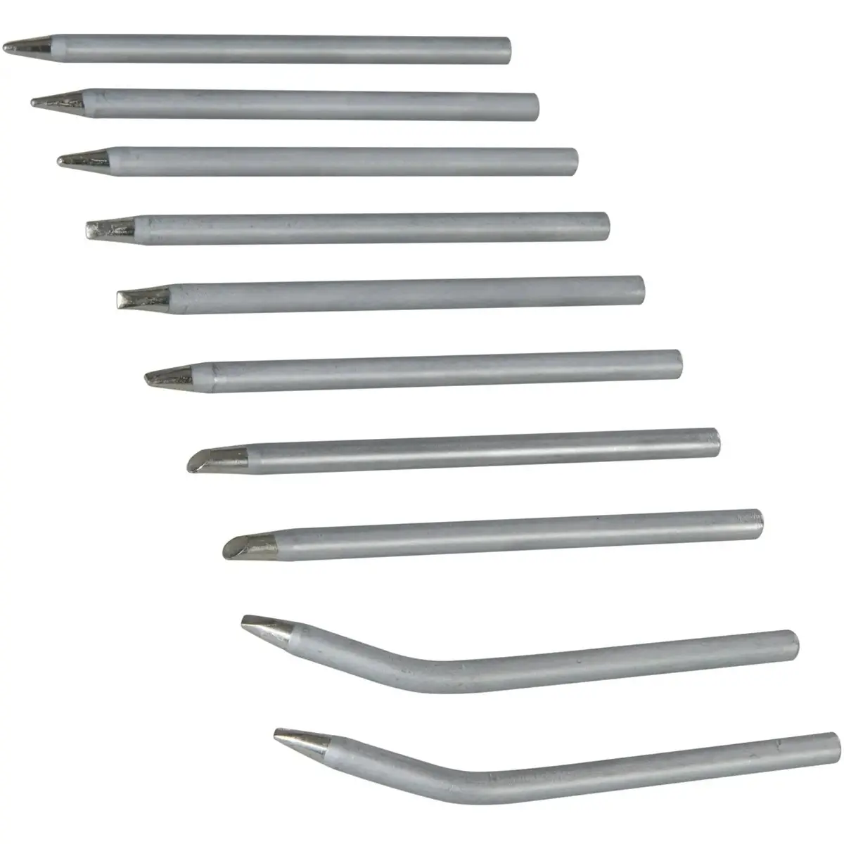 Silverline 10 Pack 40W Soldering Iron Tips Set Point Bent Chisel Cut Off 1