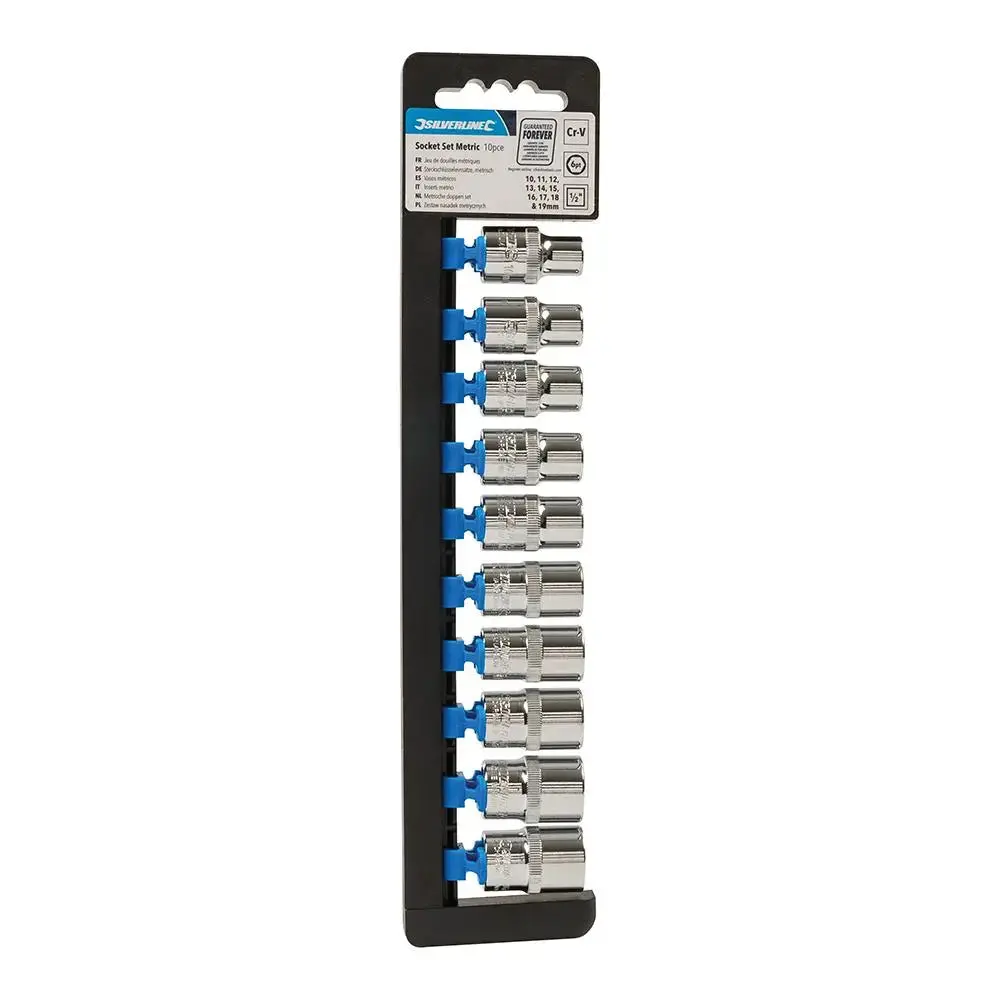 Silverline 10 Piece 1/2" Drive Metric Socket Set 10-19Mm Garage Mechanic Engineer 1