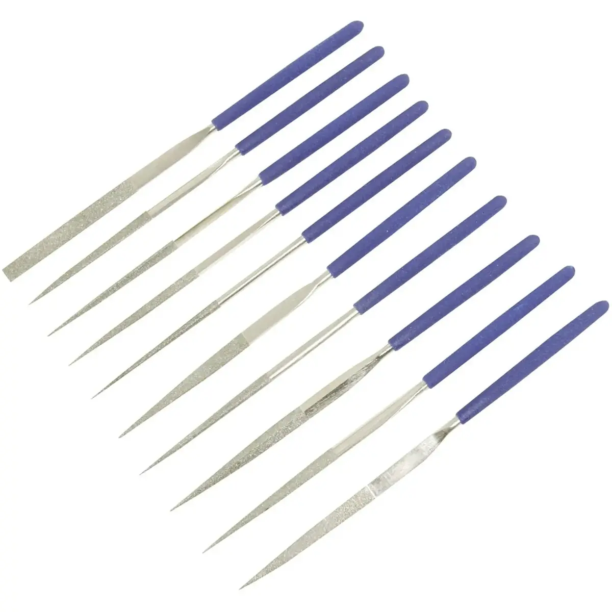Silverline 10 Piece Diamond Needle Files Set Taper Flat Round Square 1