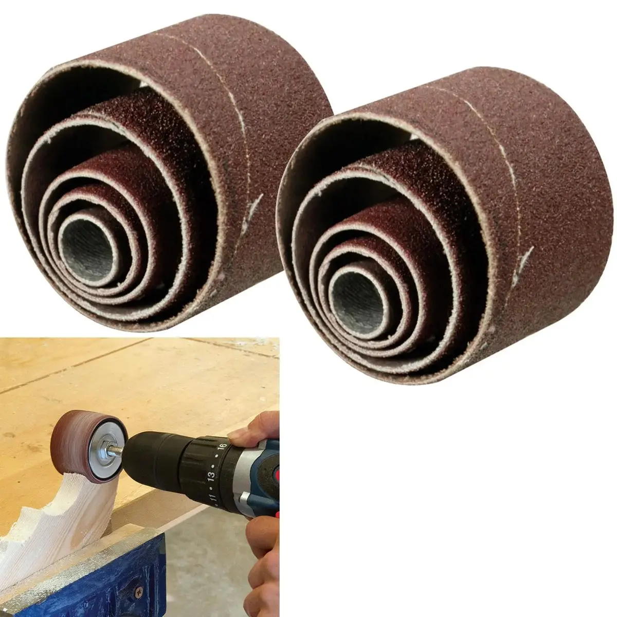 Silverline 10 Piece Drum Sanding Belts 80 Grit Replacement Sleeves Sander 1
