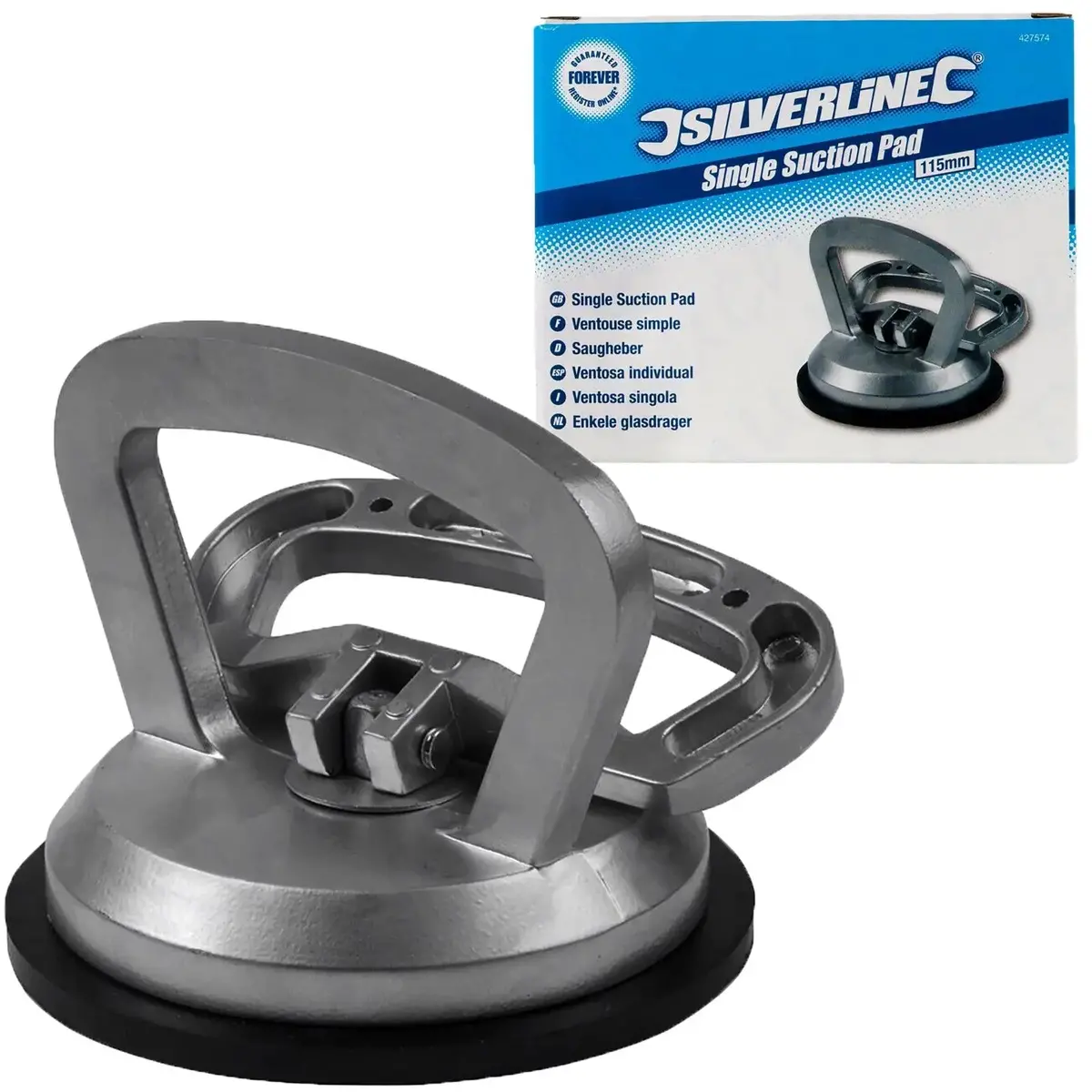 Silverline 115Mm Aluminium Single Suction Pad Cup 50Kg Window 1